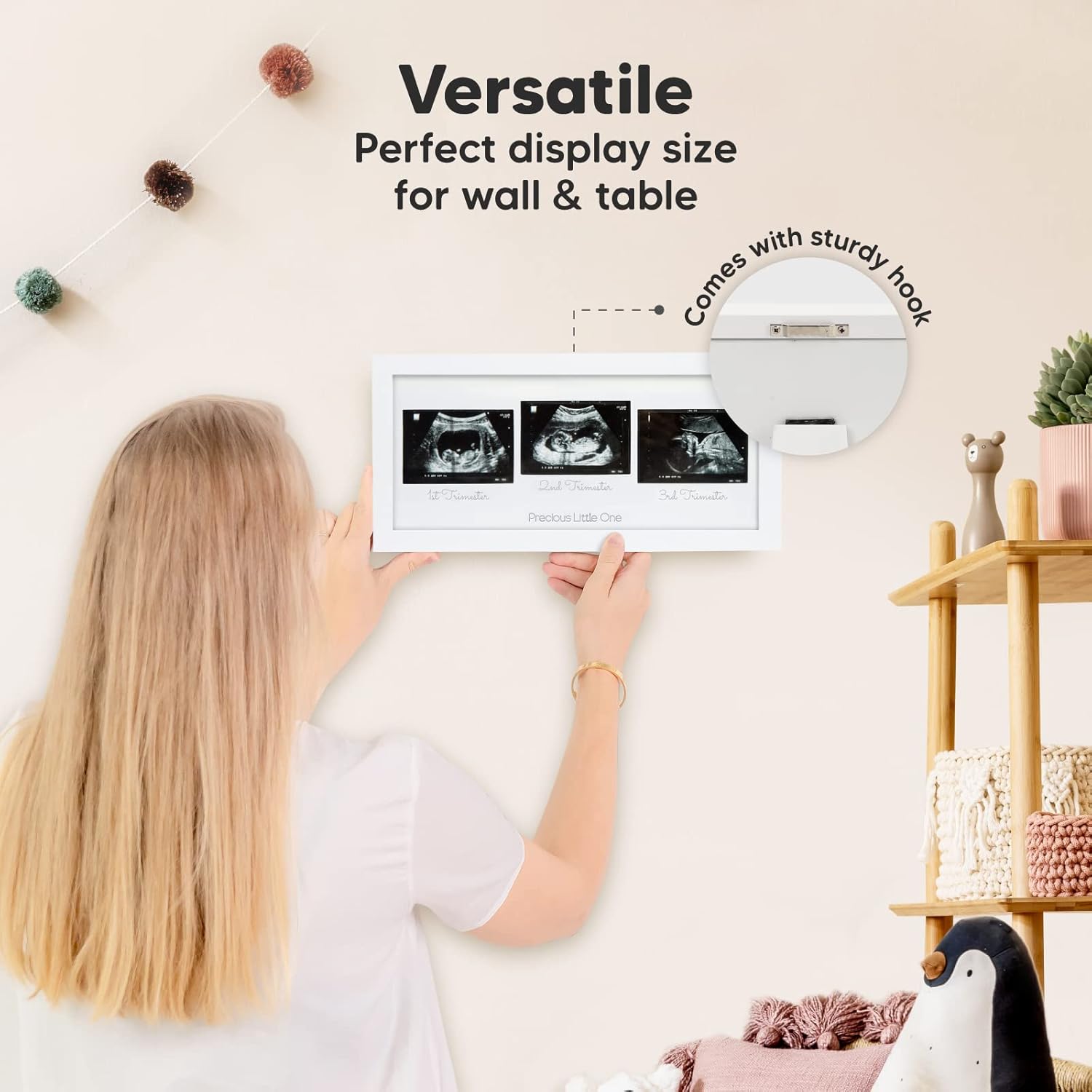 KeaBabies Trio Sonogram Photo Frames - Alpine White