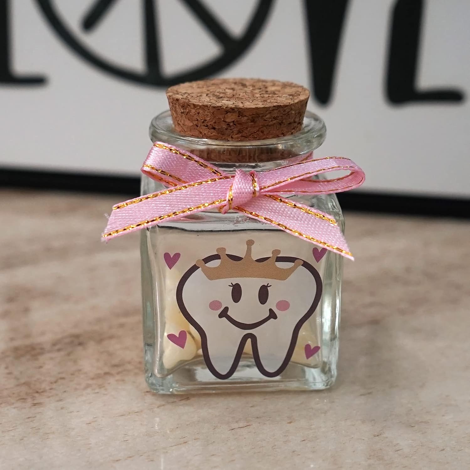 Cute Tooth Fairy Jar for Lost Teeth Keepsake Box