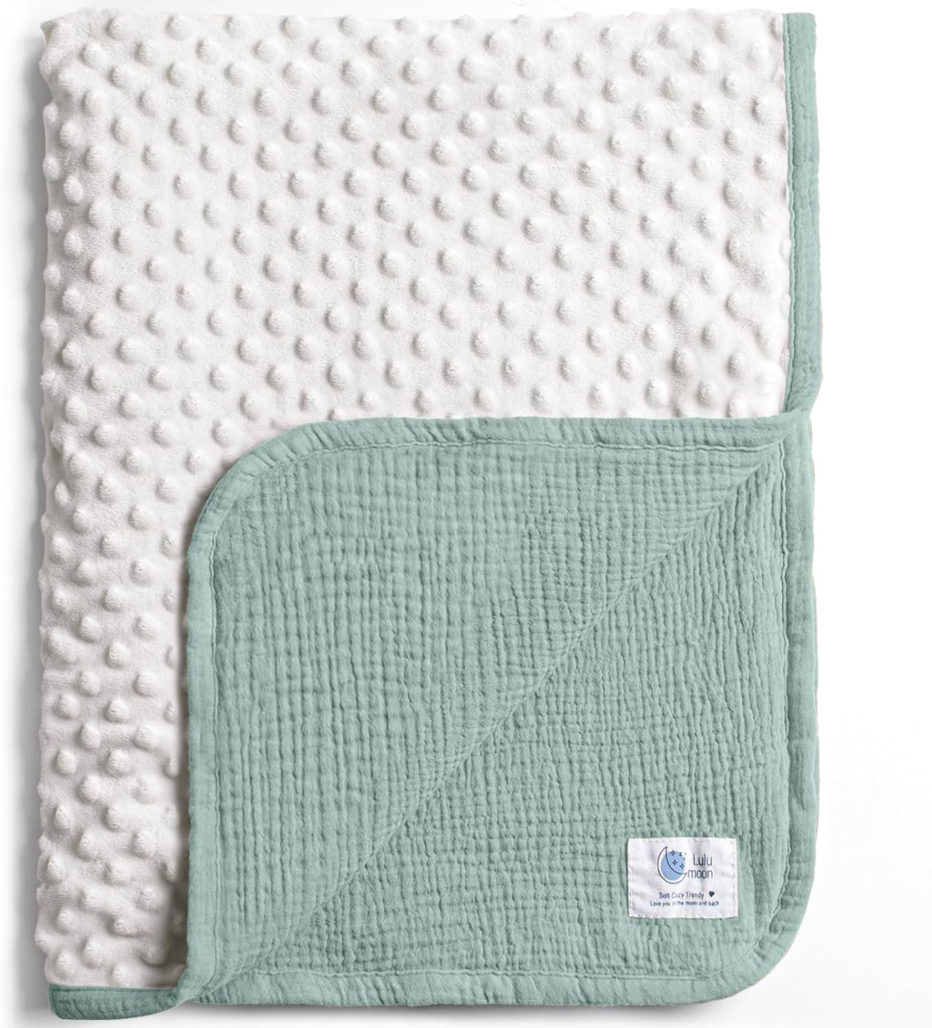 lulumoon Baby Blanket - Minky Dot Muslin 30x40