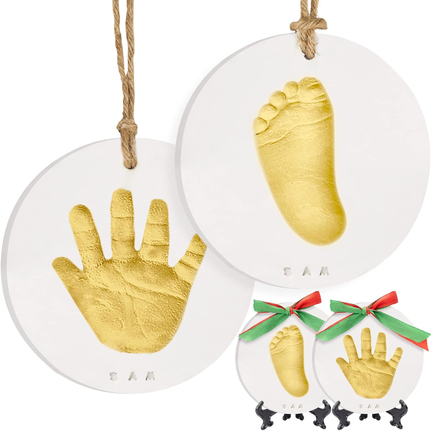 KeaBabies Baby Footprint Ornament Kit for Girls and Boys