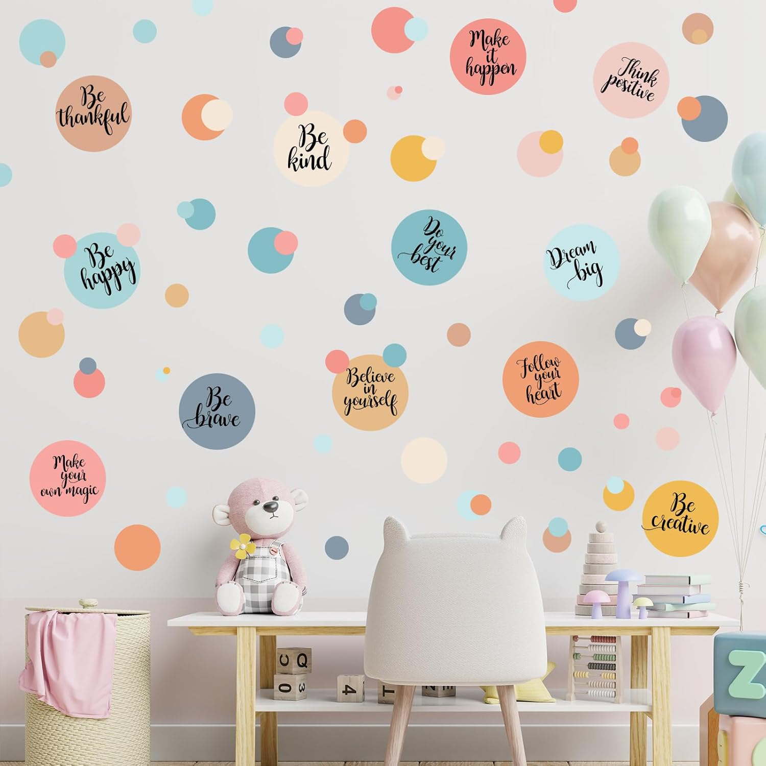 TaoBary 288 Pcs Polka Dot Wall Sticker with Motivational Quotes