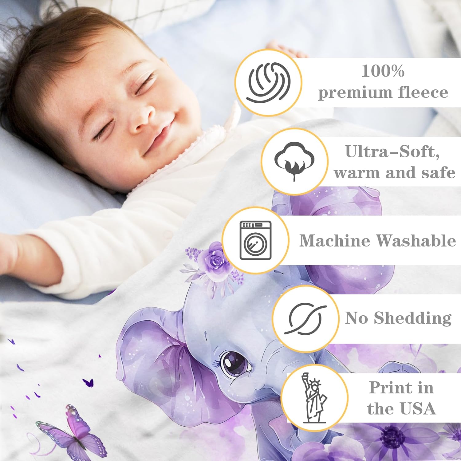 Personalized Baby Blanket with Name for Girls