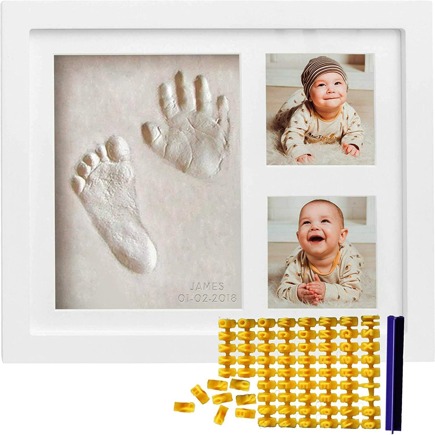Co Little Baby Footprint and Handprint Frame - Date Name Stamp Kit