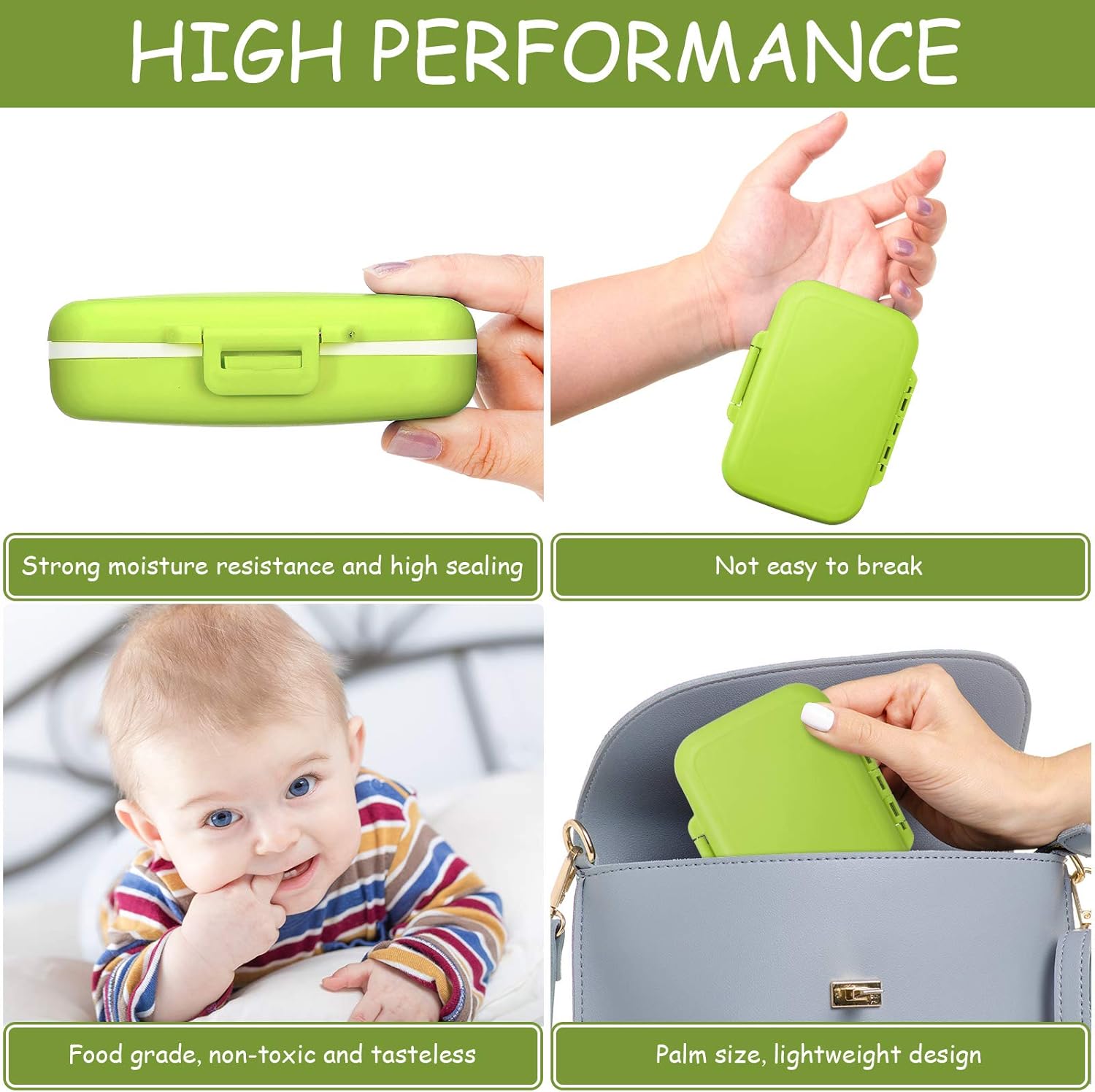 Jetec Baby Tooth Box Keepsake Organizer Green