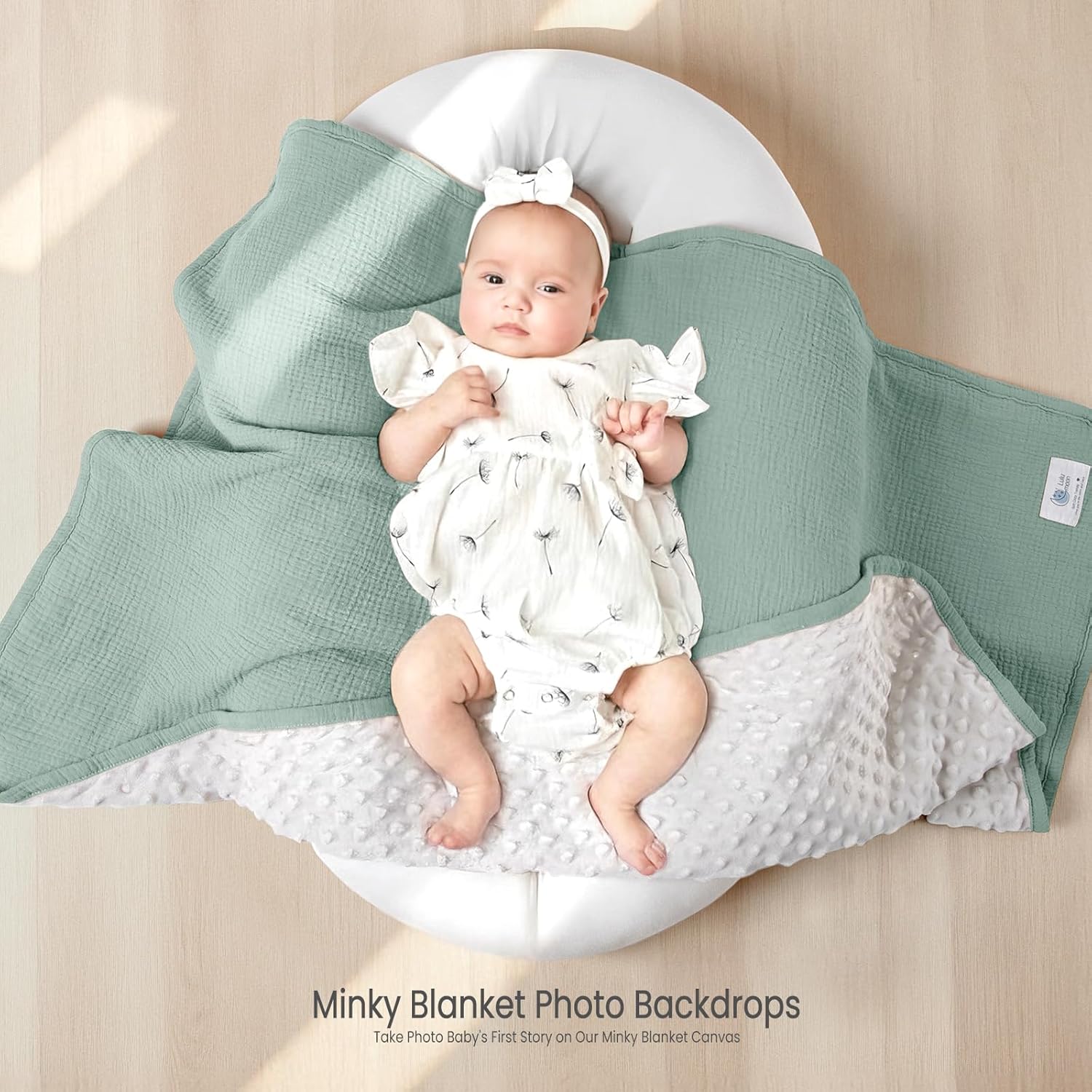 lulumoon Baby Blanket - Minky Dot Muslin 30x40