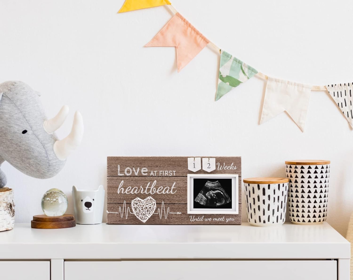Garybank Ultrasound Frame Pregnancy Gift Love at First Sight Countdown Design