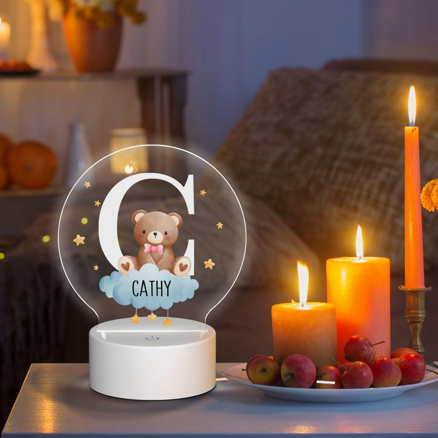 Personalized Forest Animal Night Light for Kids