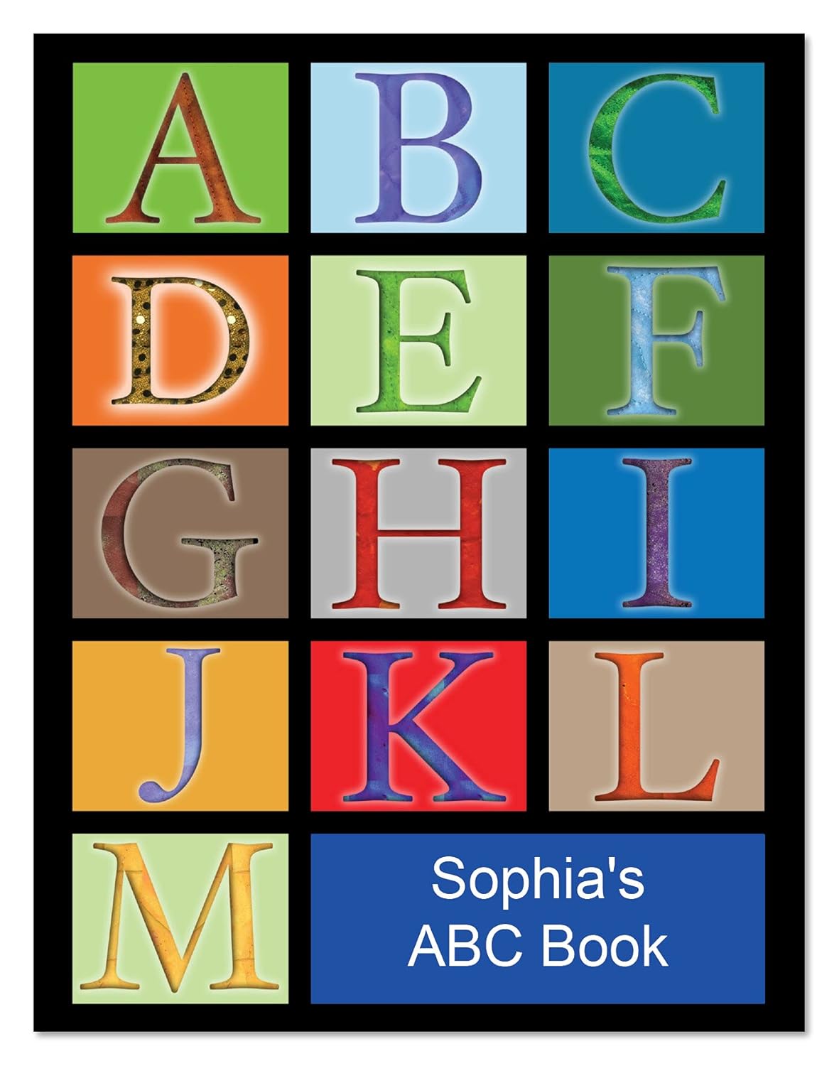 Personalized Childrens ABC Book with Name Hair Color