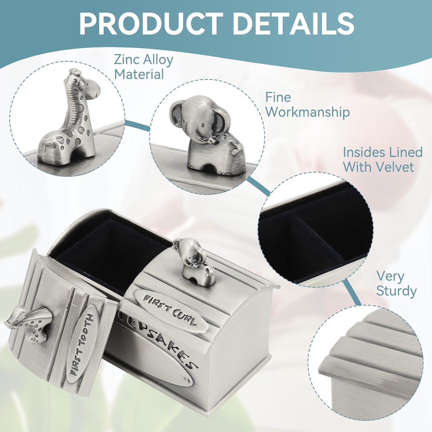 Cyrank Baby Keepsake Box with Lids