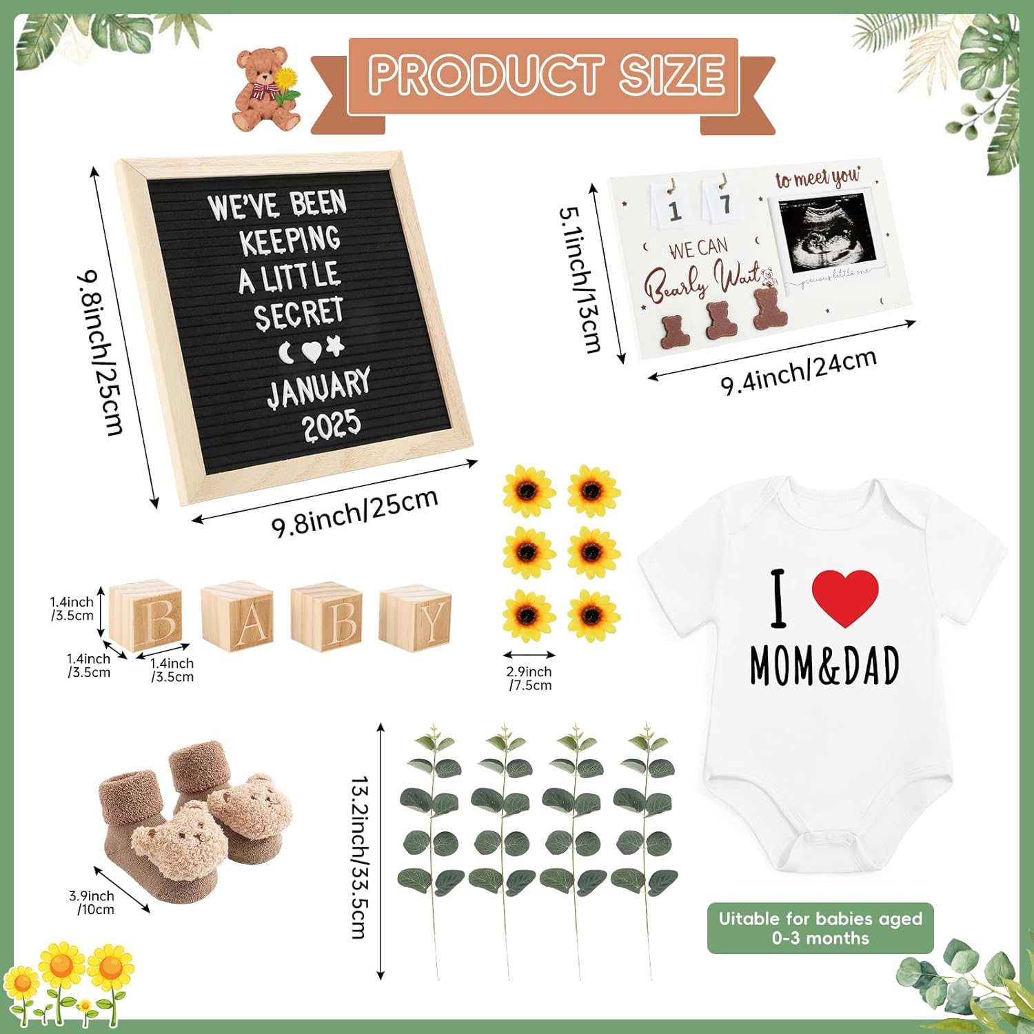 OFUSUY 11 Pcs Pregnancy Announcement Set 1