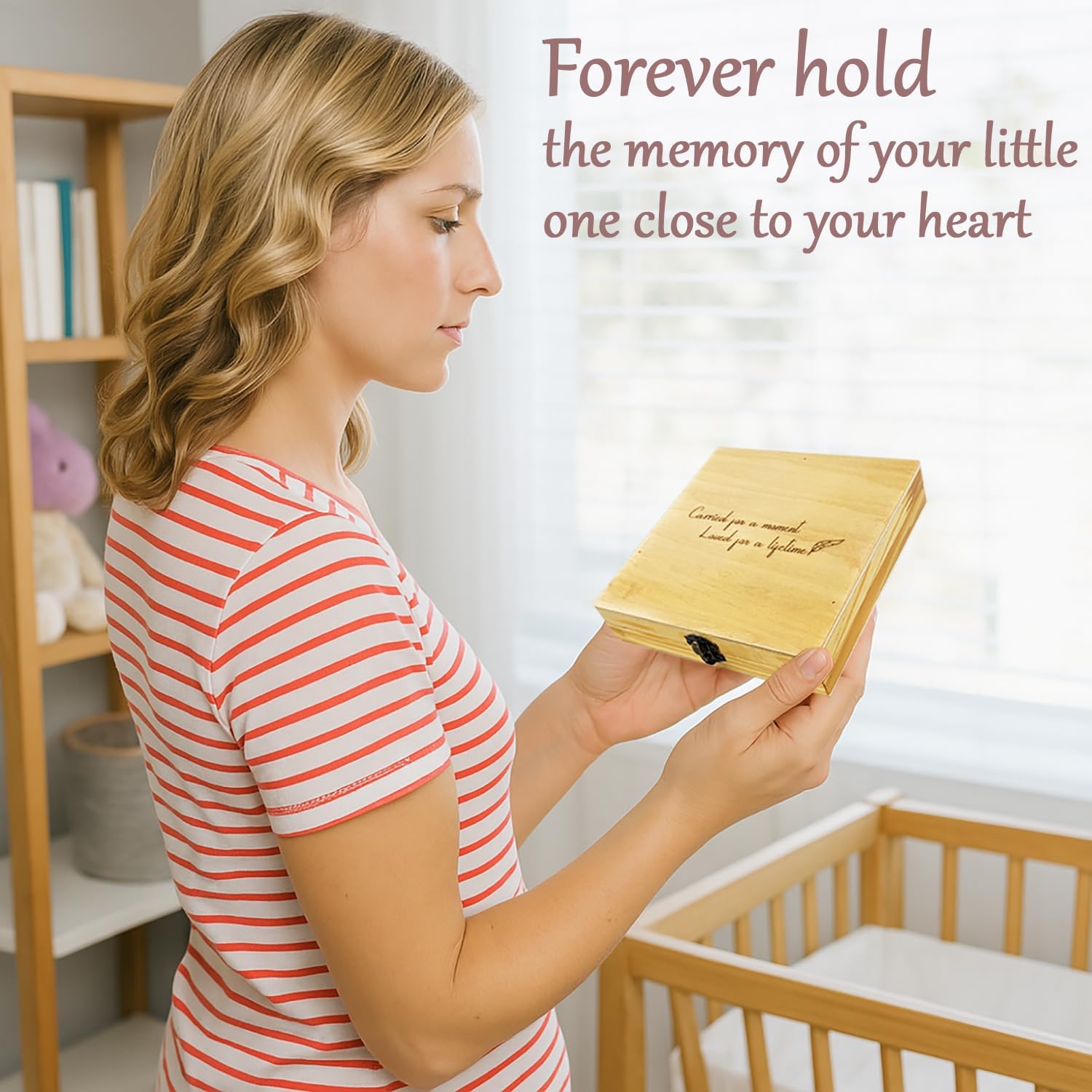 BeeGreeny Miscarriage Memory Box - Wooden Keepsake for Baby Loss