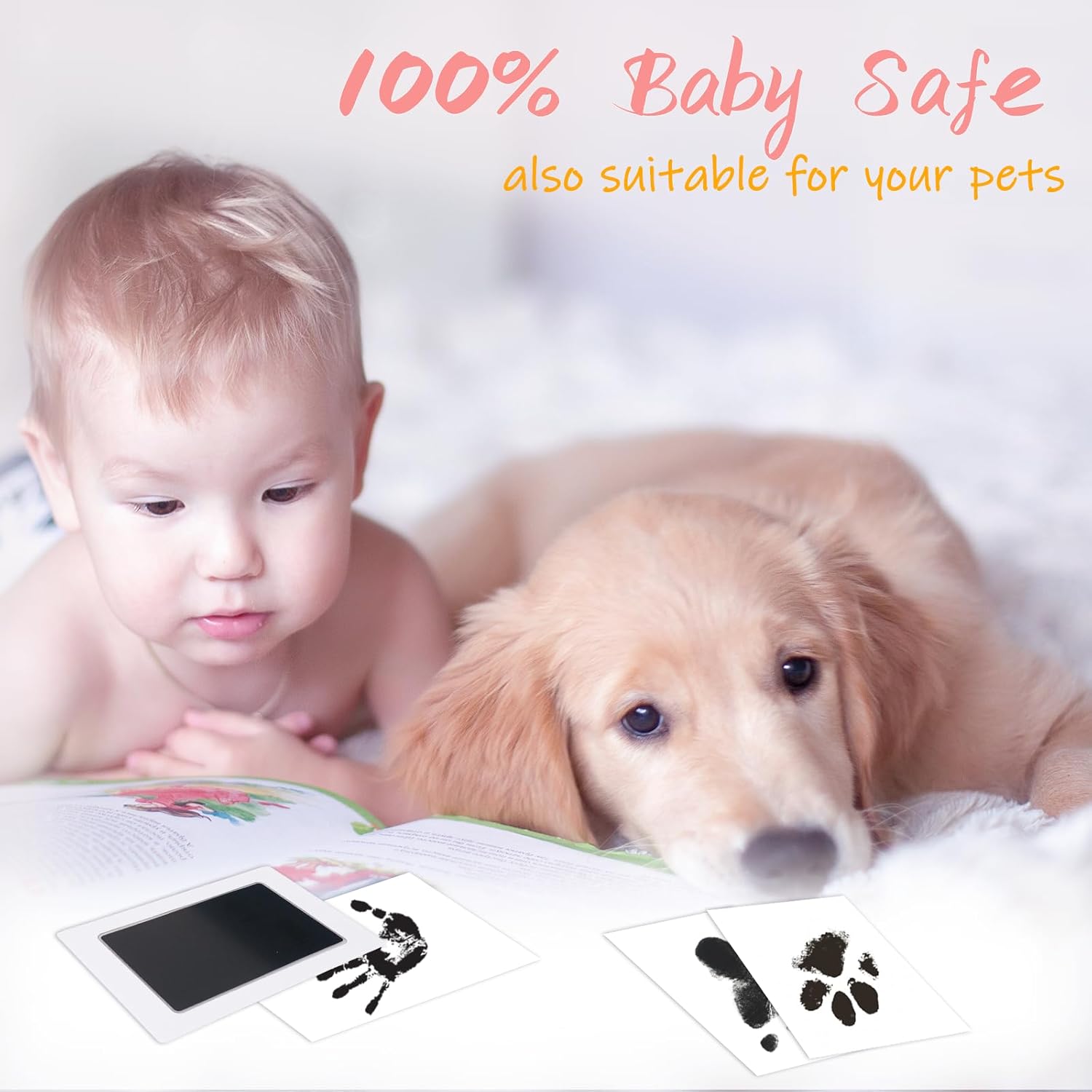 Tubuui 4-Pack Inkless Hand and Footprint Kit for Baby