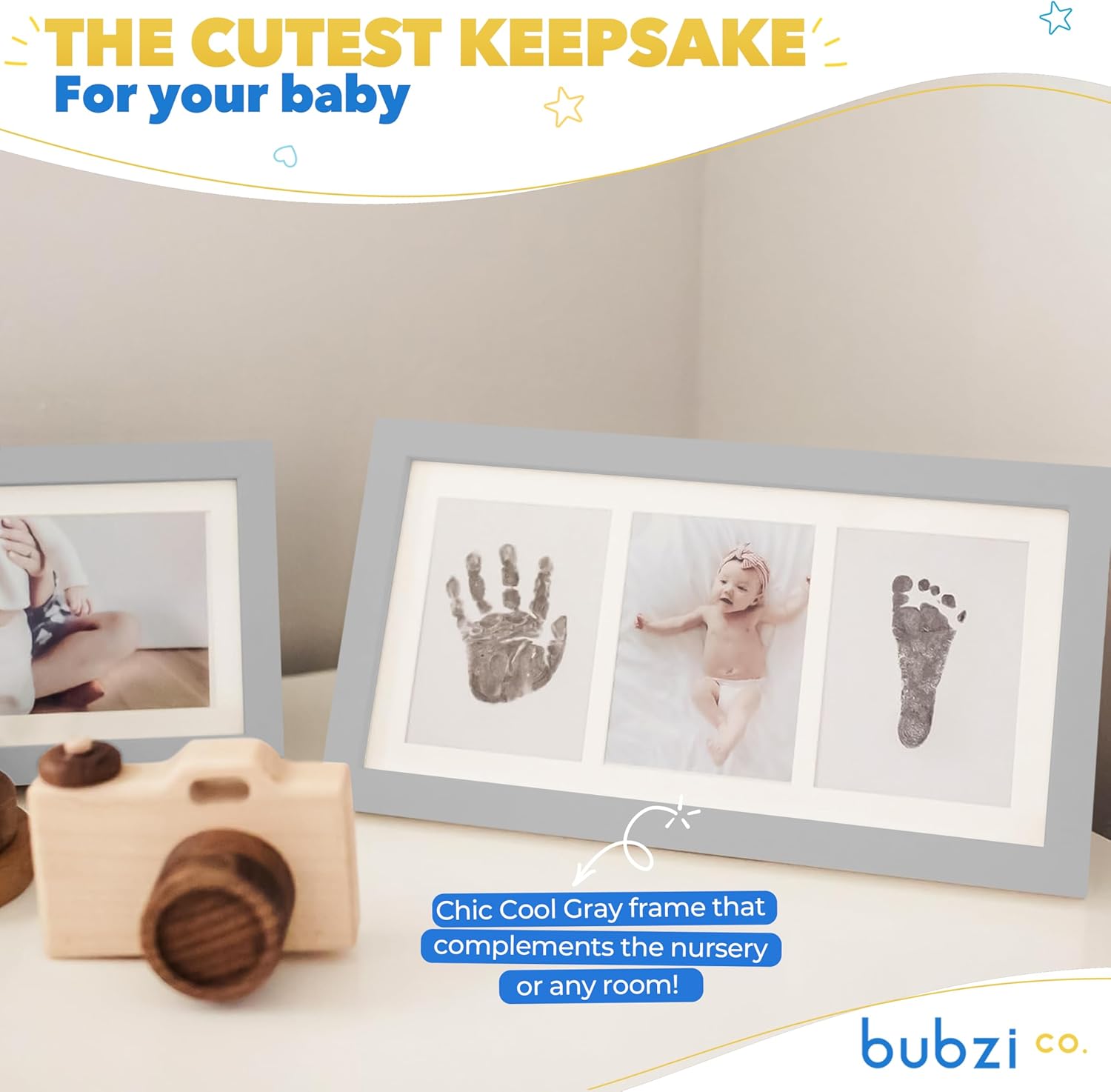Bubzi Co Baby Handprint Footprint Kit for Newborns