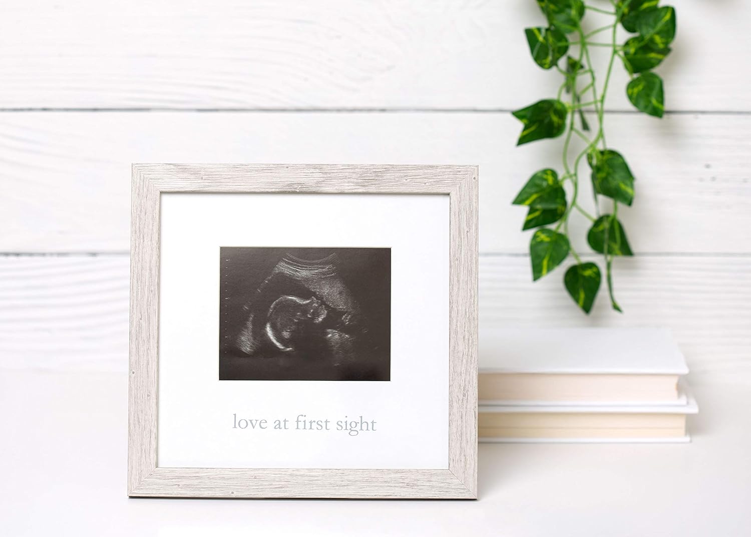 Kate Milo Rustic Sonogram Frame Love at First Sight Gender-Neutral Baby Keepsake