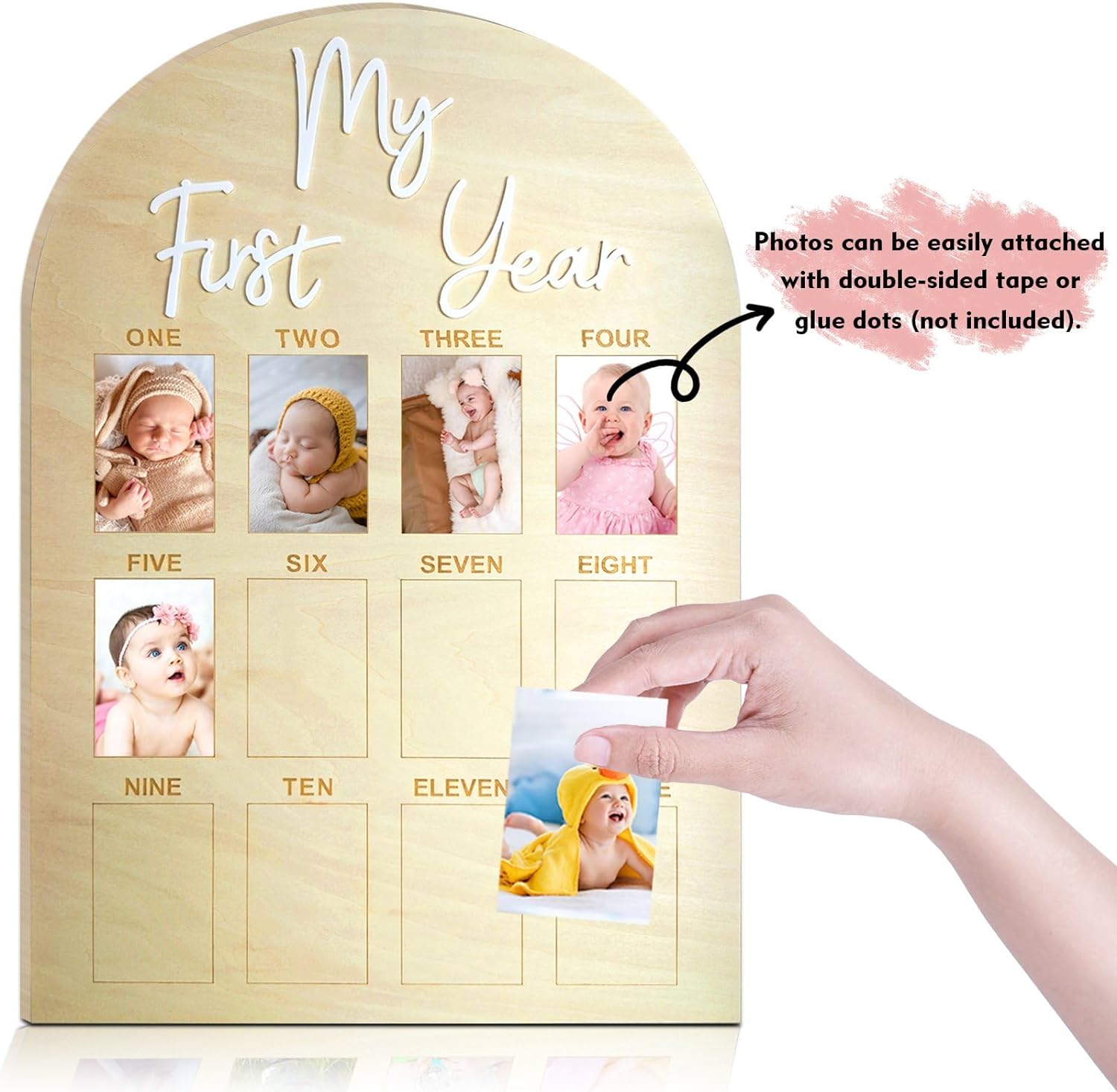 Hongpar One Year Birthday Wooden Photo Board