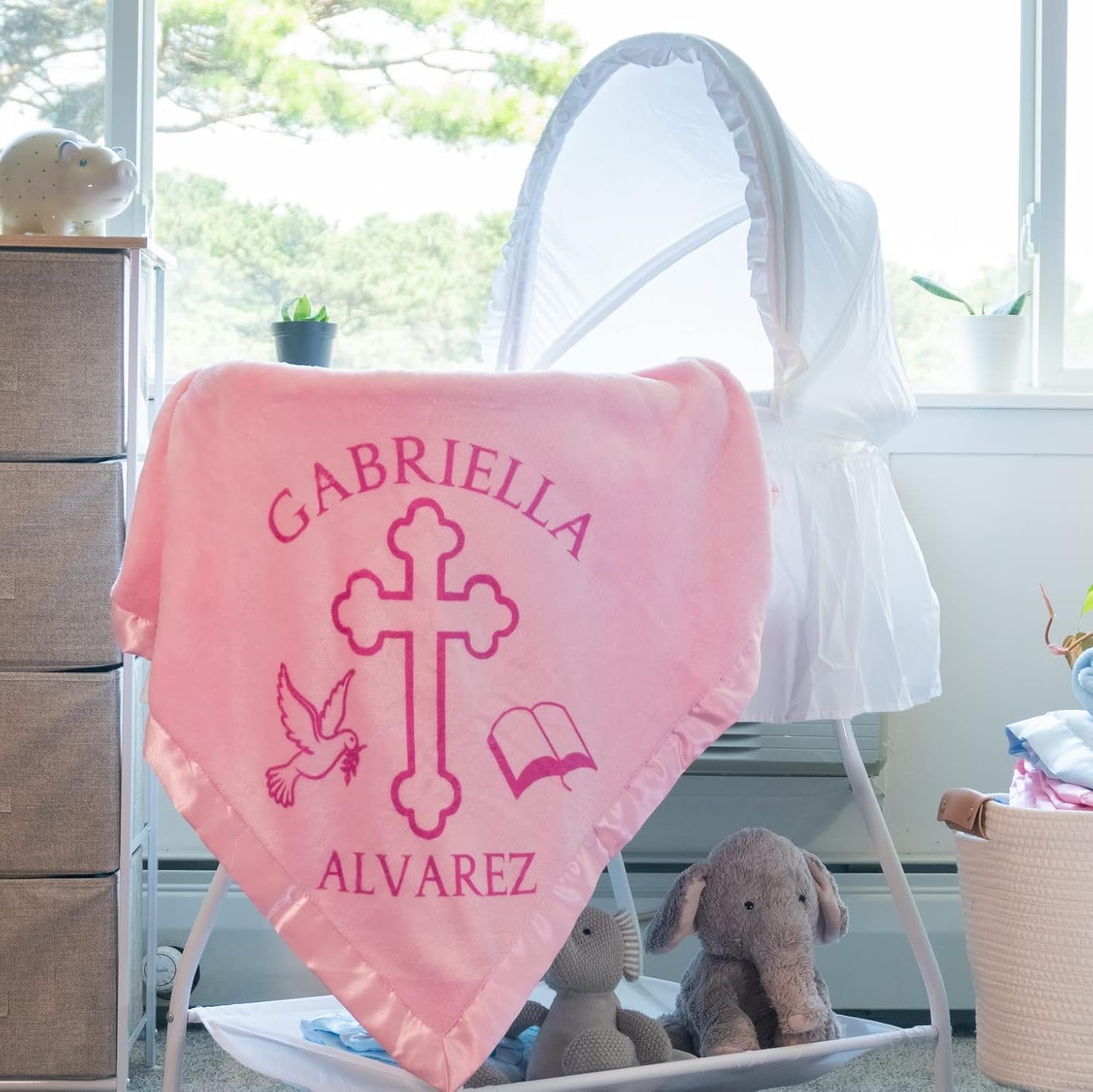 Custom Catch Personalized Baptism Baby Blanket - Boy or Girl