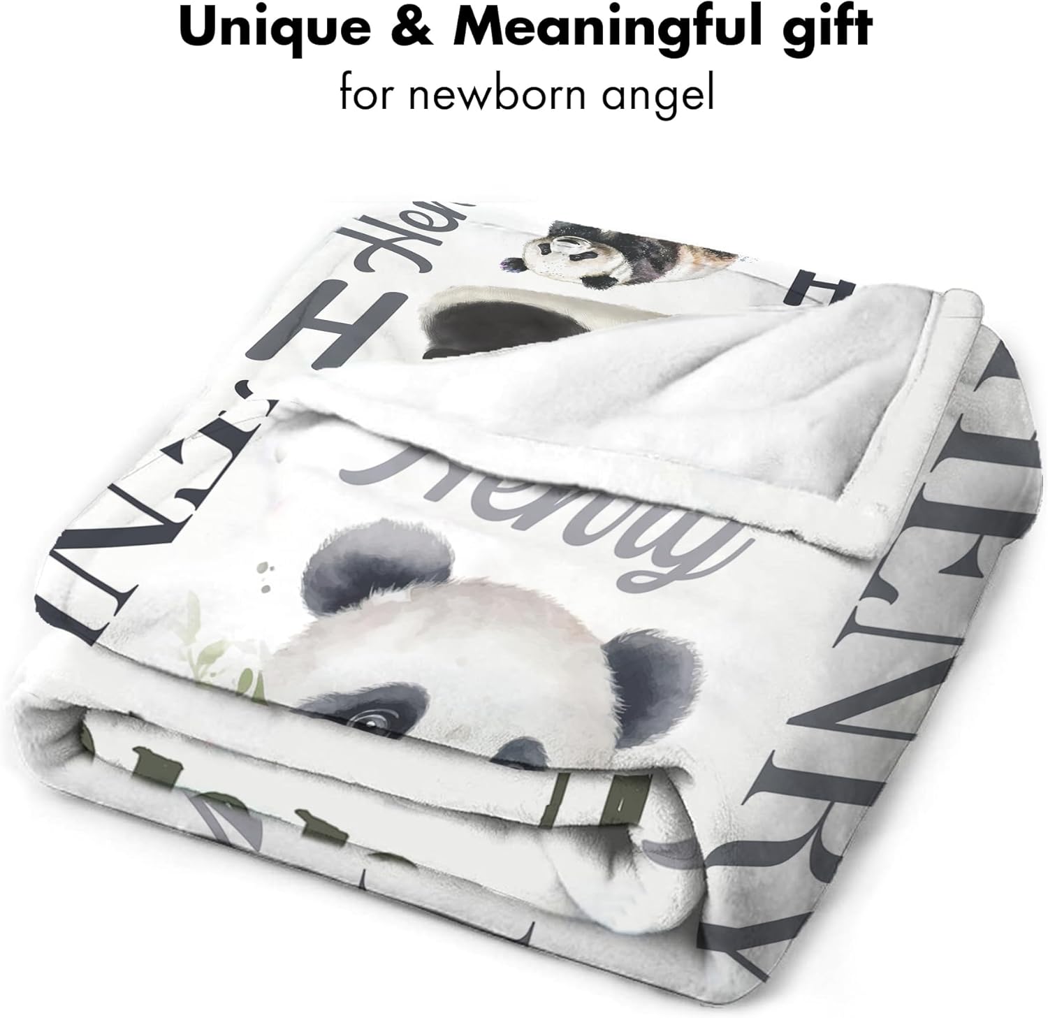 Personalized Panda Baby Blanket with Custom Name