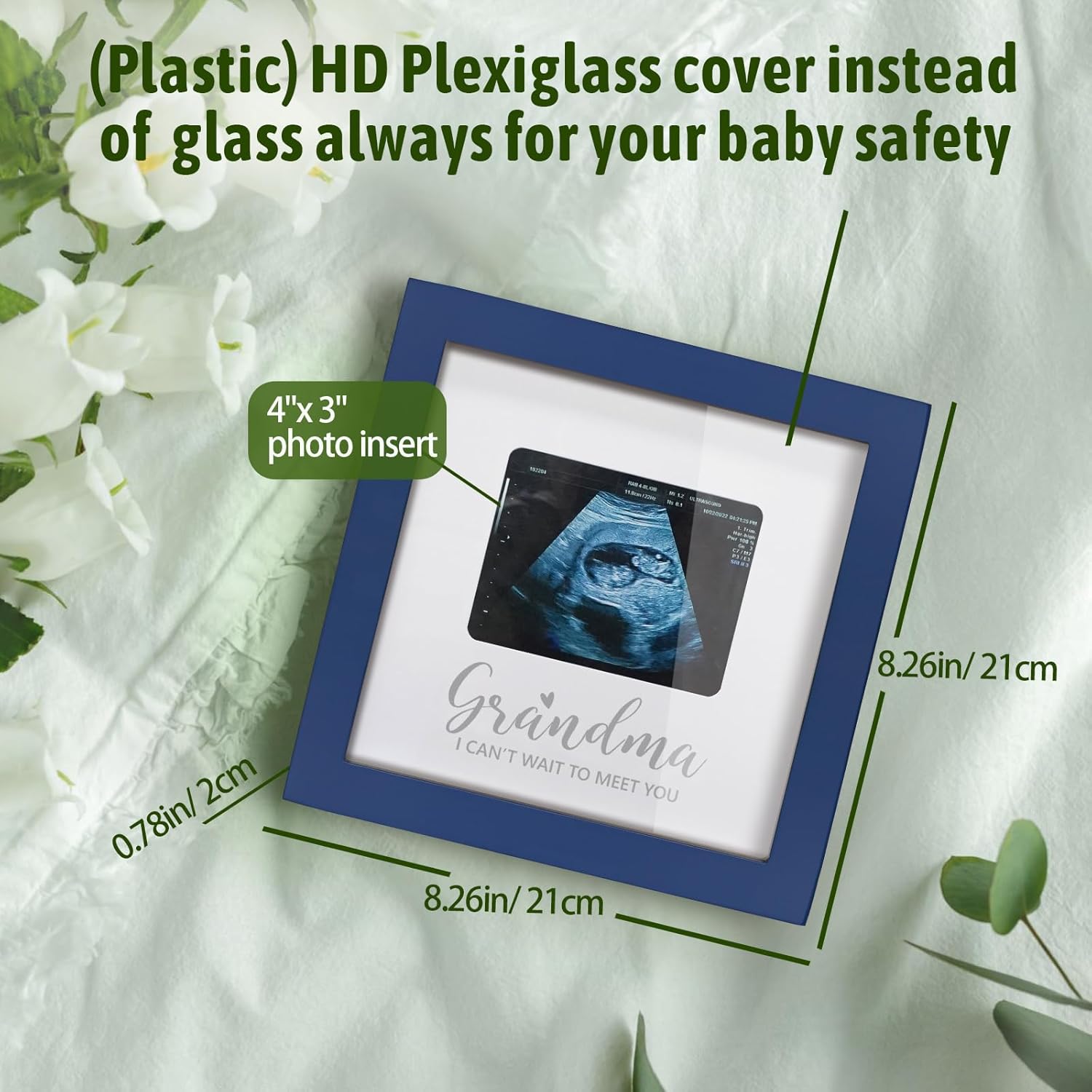 Sonogram Picture Frame for Grandma Blue