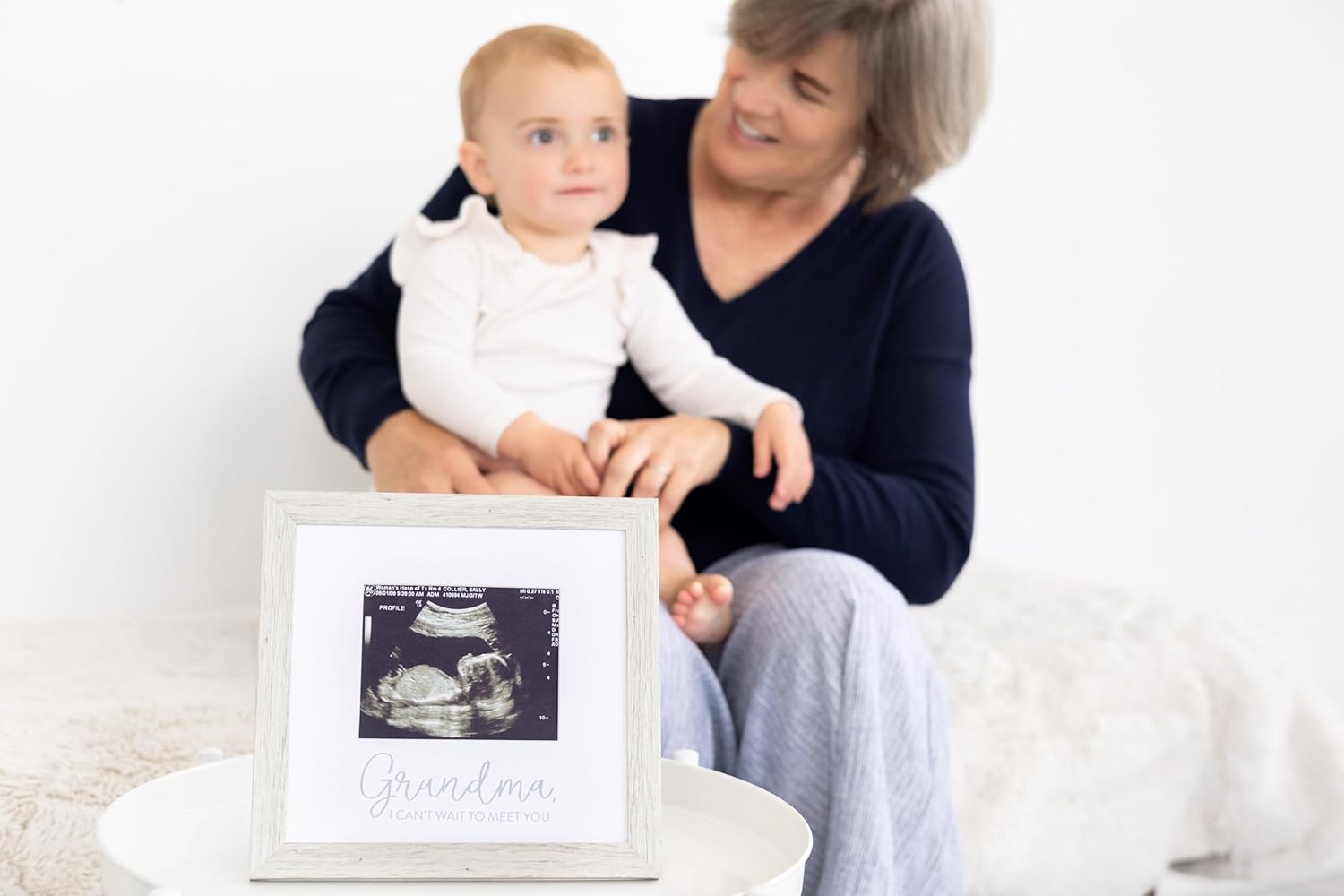 Kate Milo Rustic Sonogram Frame 4x5 Photo Insert Distressed Gray