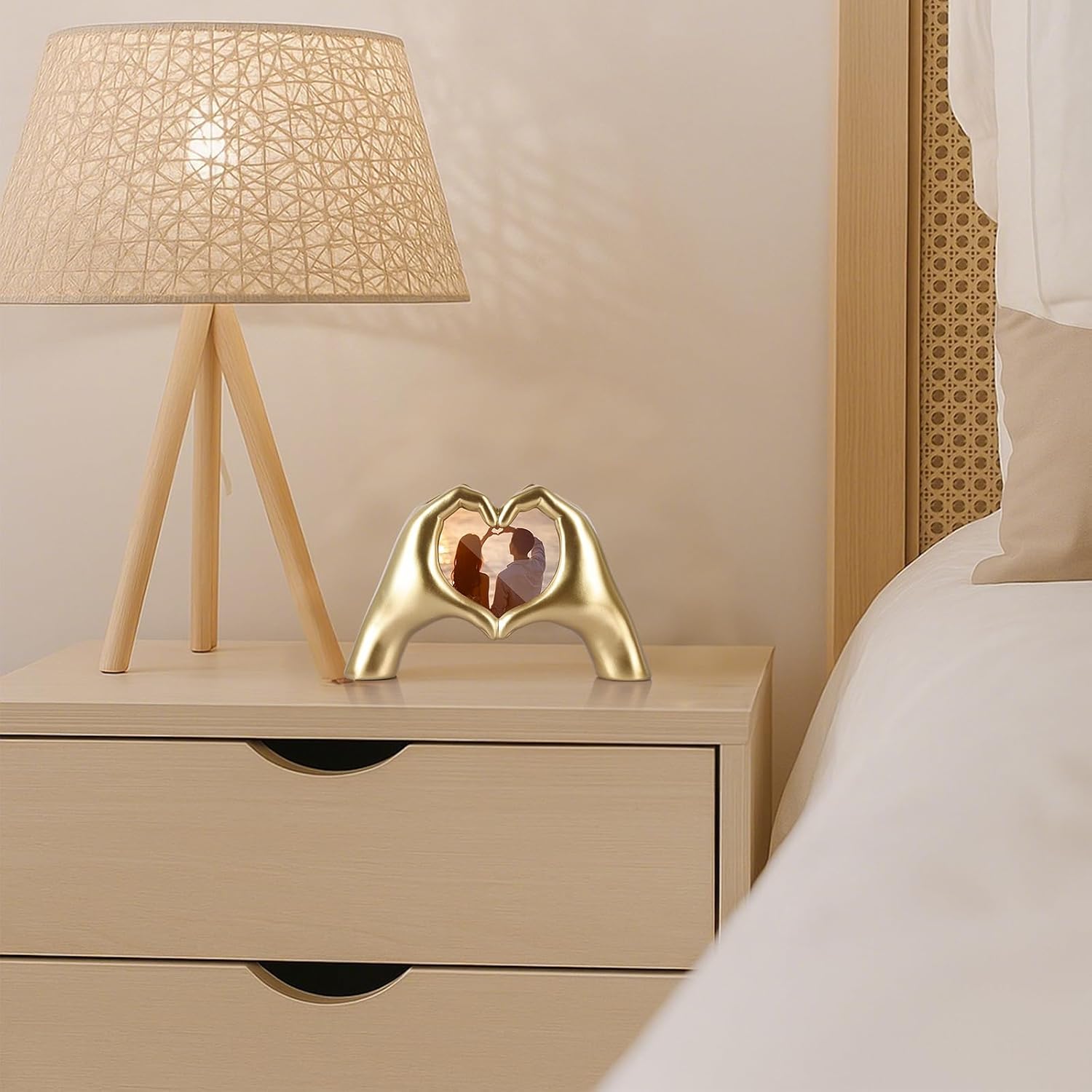 Heart Shaped Photo Frame With Gold Decoration