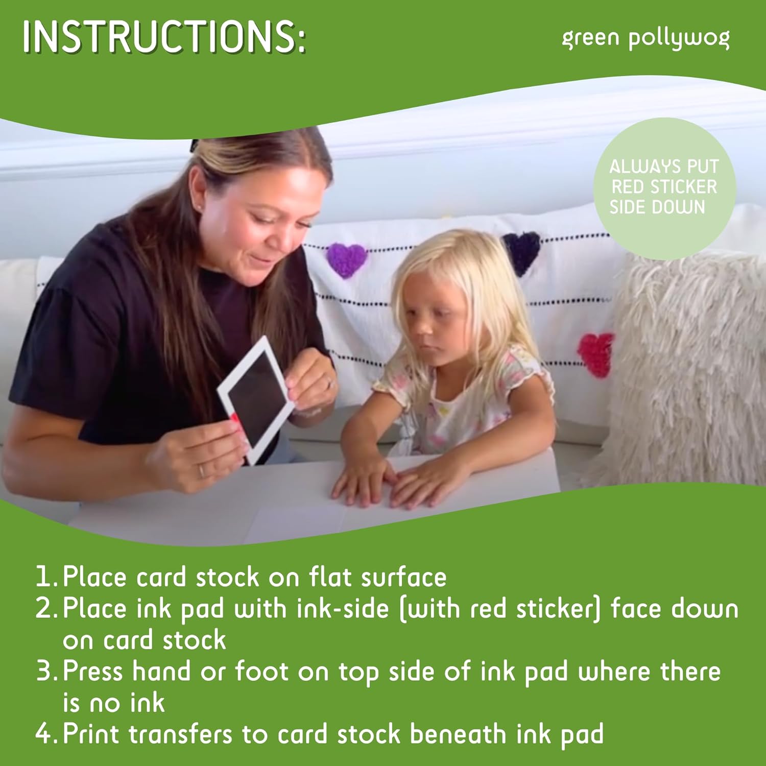 Green Pollywog Inkless Pad for Baby Dog Prints