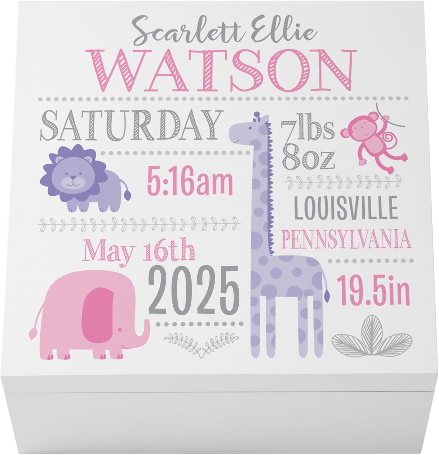 Personalized Babys First Keepsake Box - 6 Hx12 Sq