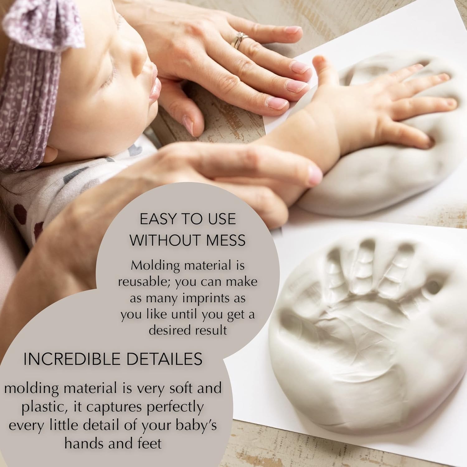 Sweet Memories Baby Hands Feet Casting Kit - 2-8 Casts DIY Keepsake