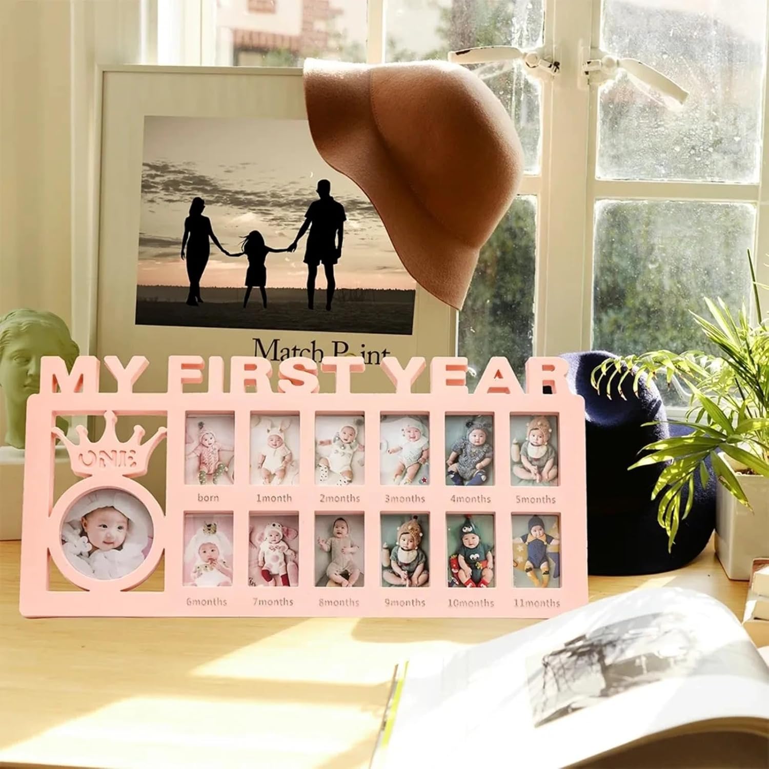 Ter Baby 1st Year Photo Frame - 12 Month Keepsake Pink