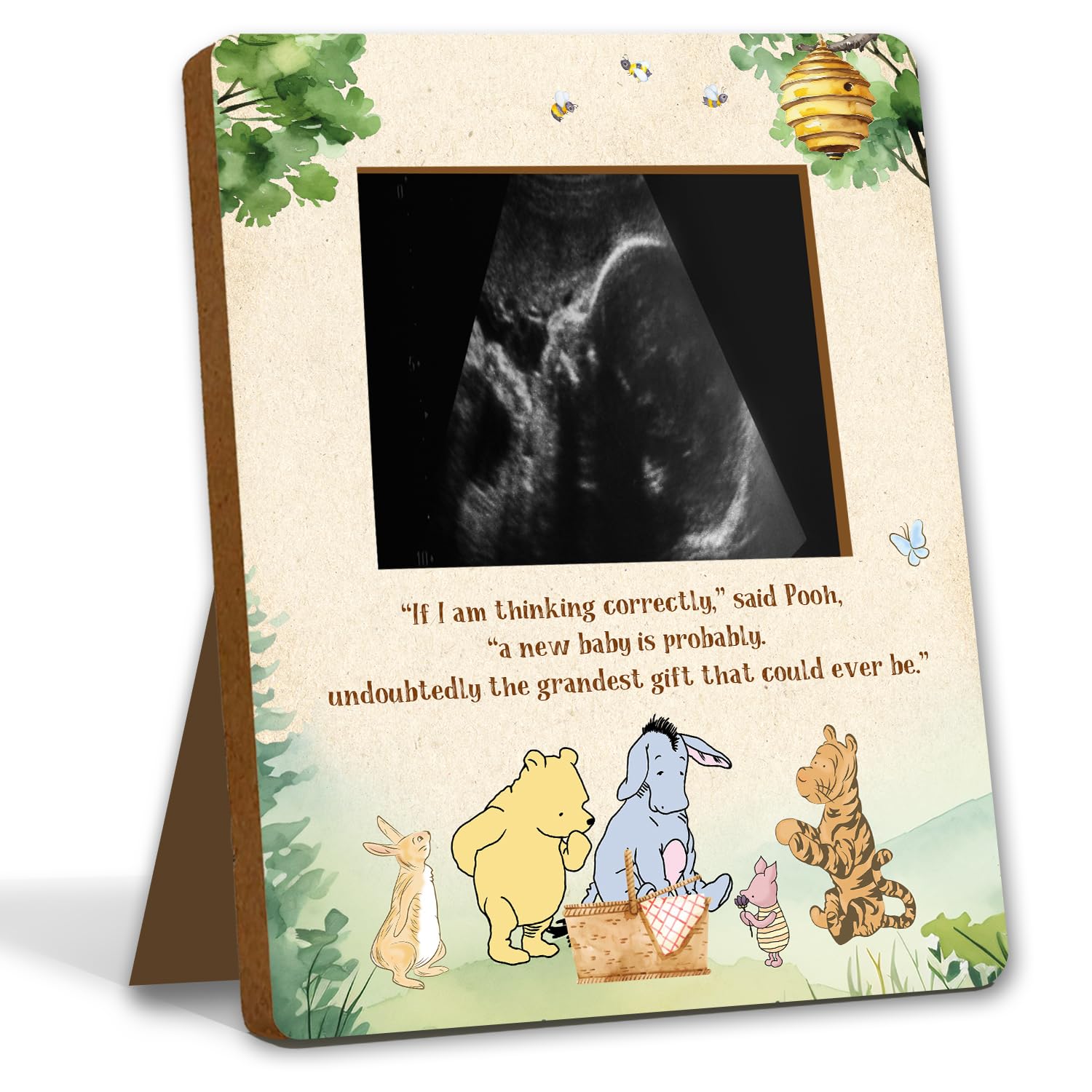 Winnie Pregnancy Keepsake Frame - Gender Reveal Ultrasound Display