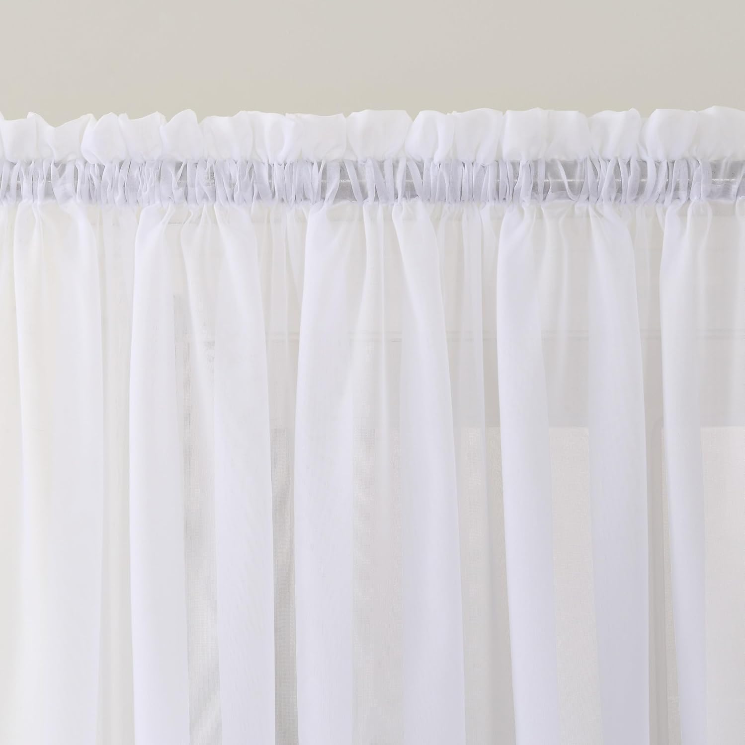 No 918 Emily Sheer Voile Curtain Panel 28 x 72 White 1