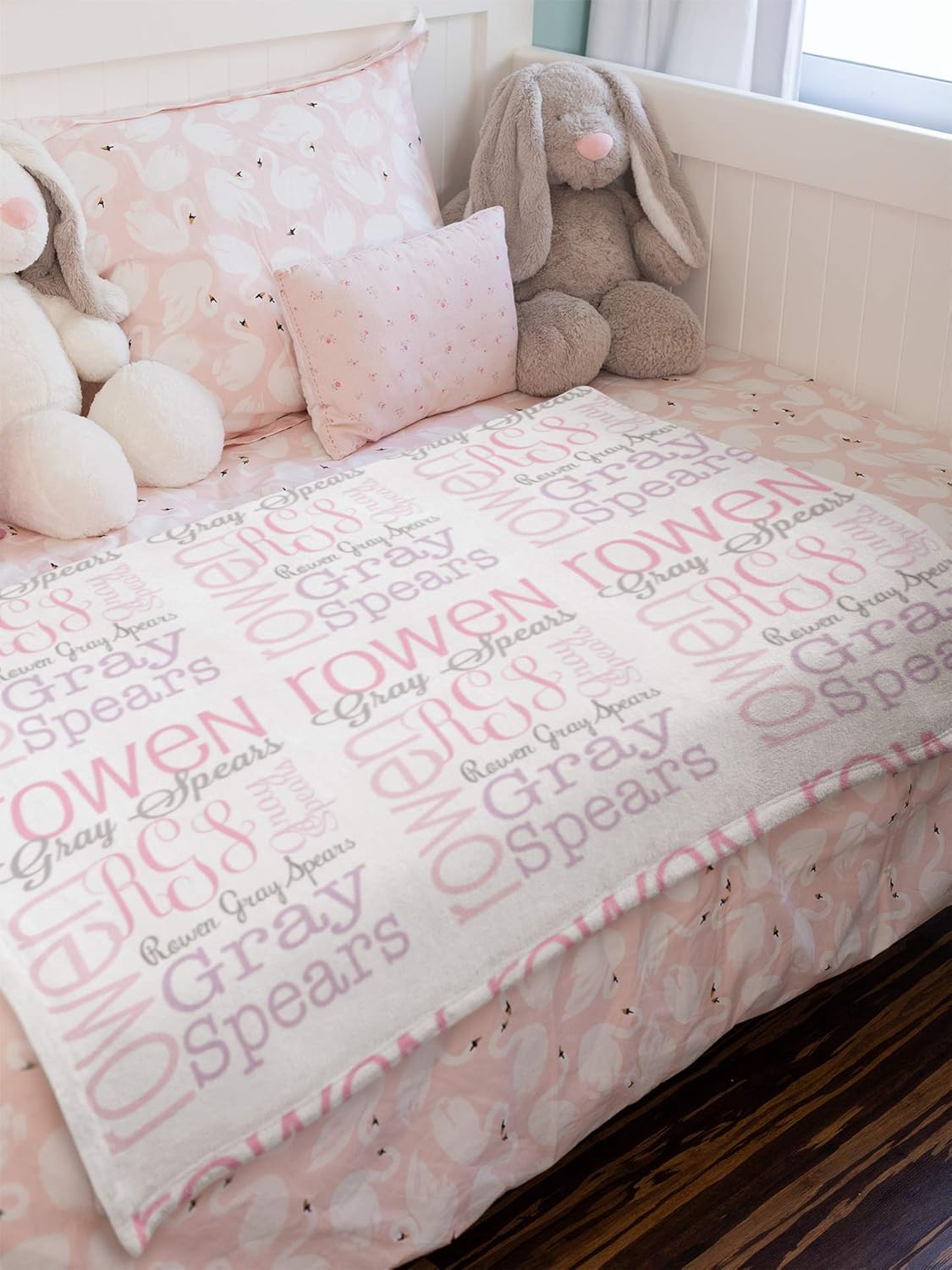 Personalized Baby Blanket with Name for Newborn Room