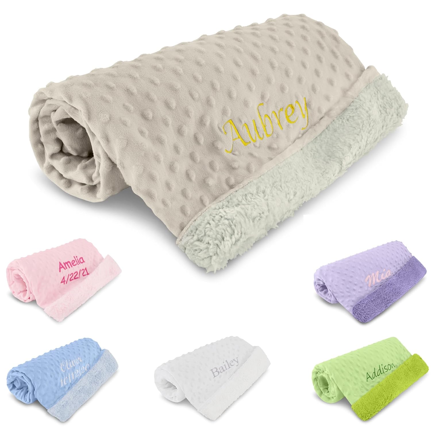 Personalized Newborn Swaddle Blanket with Name Date