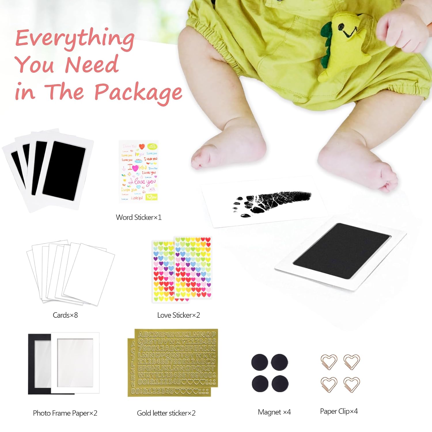 Tubuui Inkless Baby Hand Footprint Kit for Keepsakes