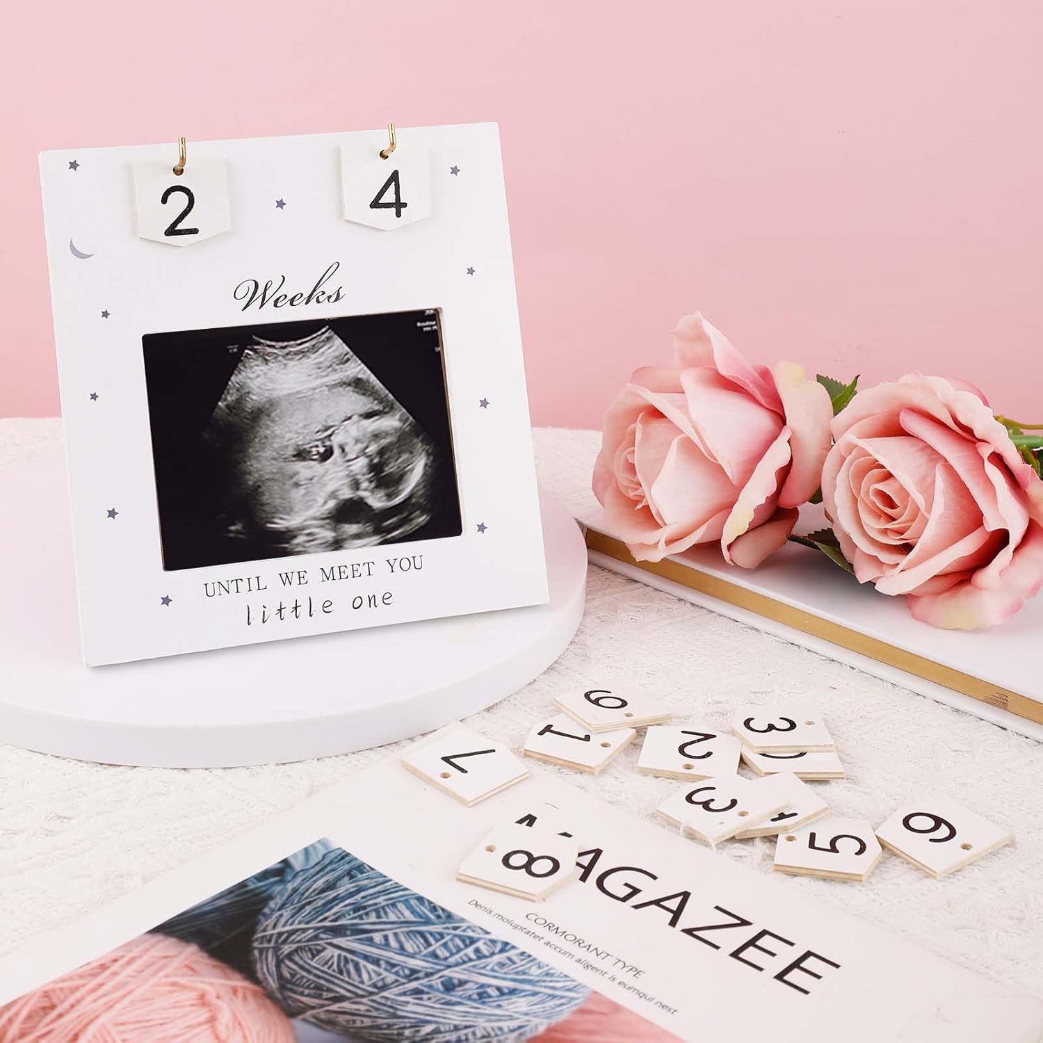 Sonogram Picture Frame with Countdown Numbers