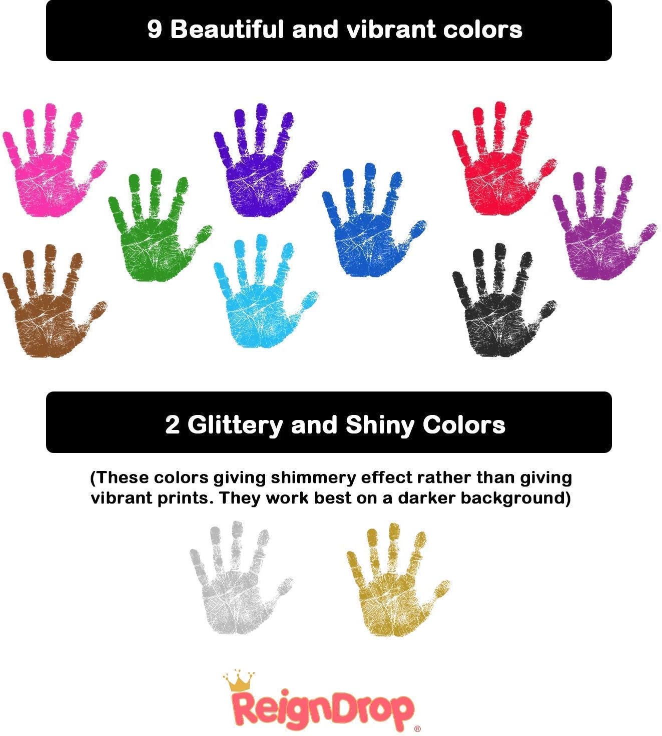 ReignDrop Ink Pad for Baby Footprint and Handprint - Dark Blue