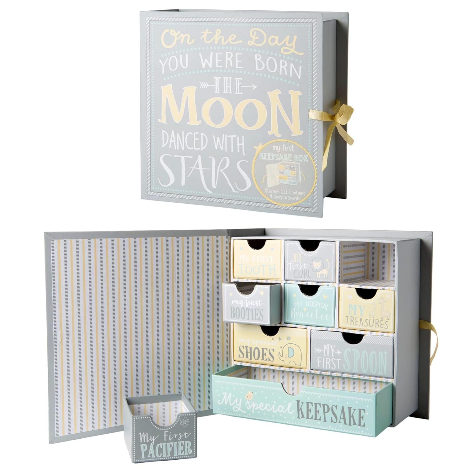 Votum Baby Keepsake Box - Moon Stars 9 Compartments