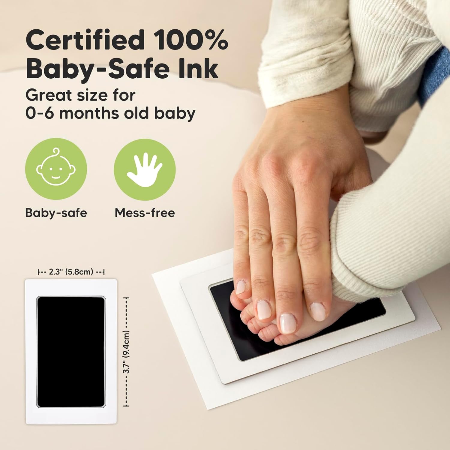 KeaBabies Inkless Hand Footprint Kit - Safe No Residue