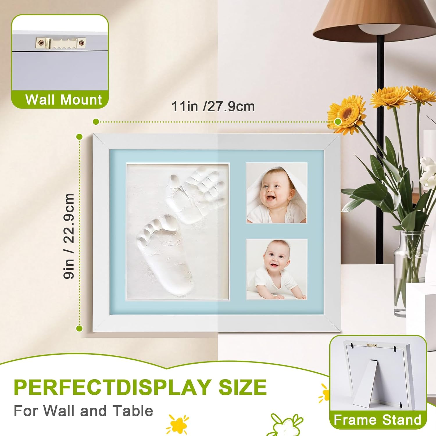 Baby Hand Footprint Kit with Frame - Newborn Keepsake
