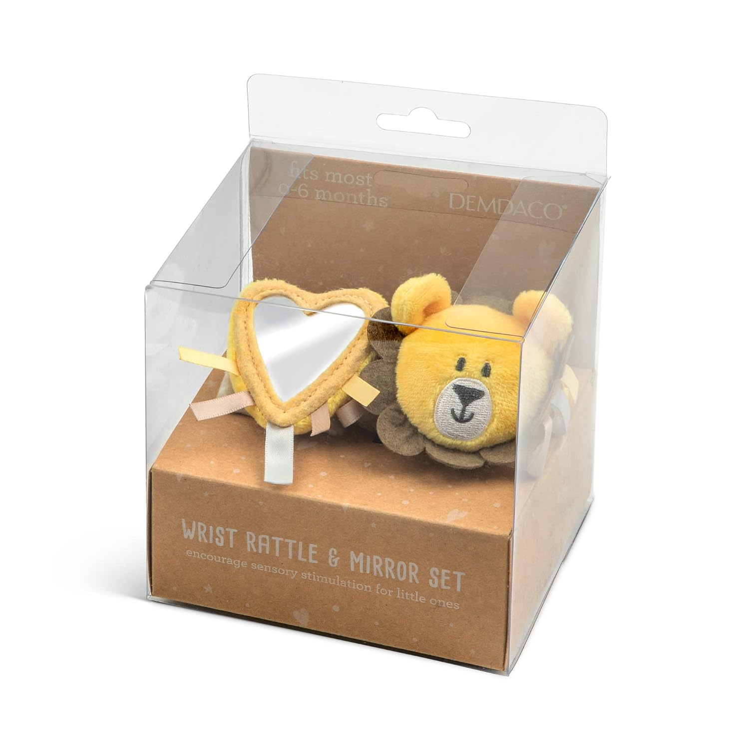 DEMDACO Lion Wrist Rattle and Mirror Activity Set 1