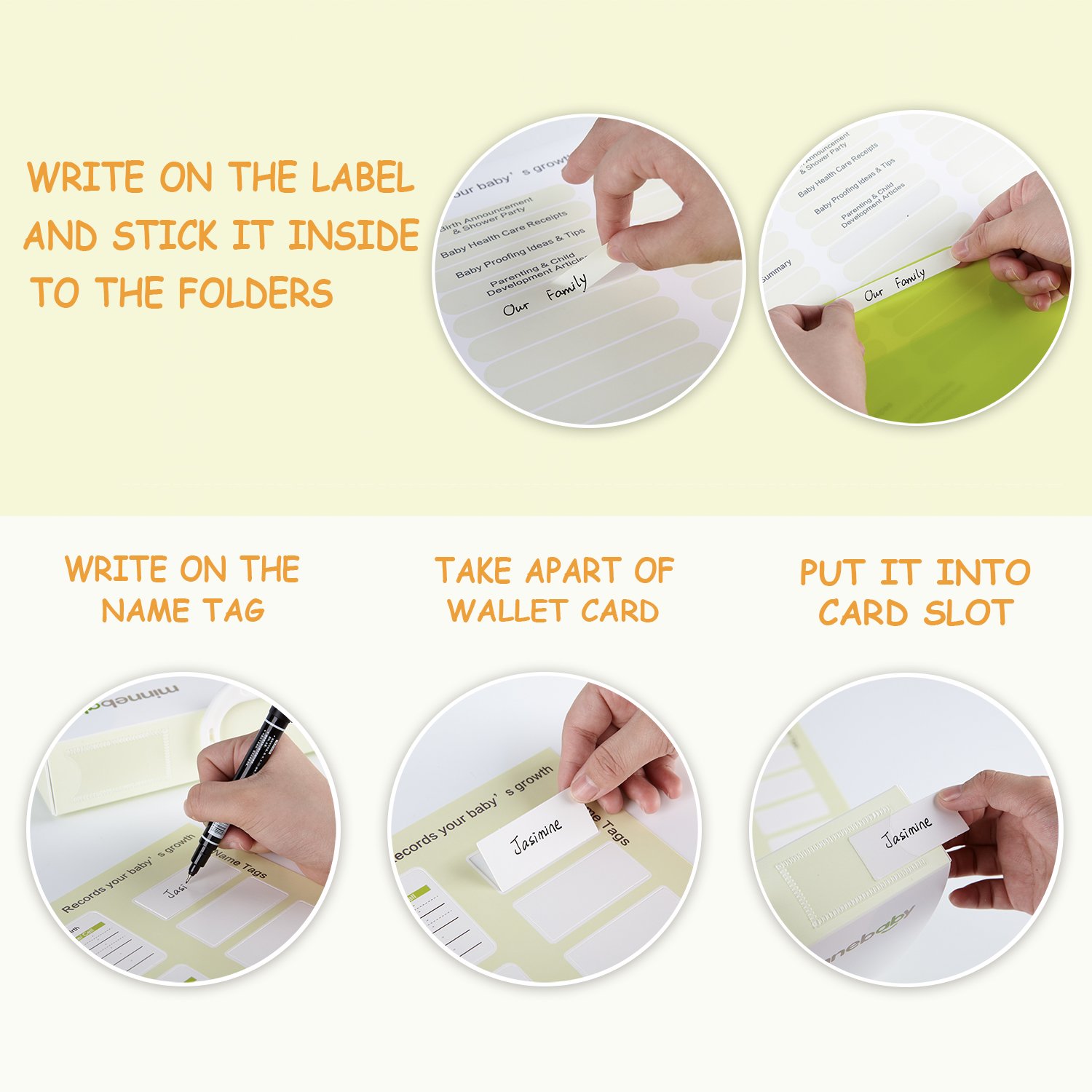 Baby Document Organizer with 9 Folders and Custom Label