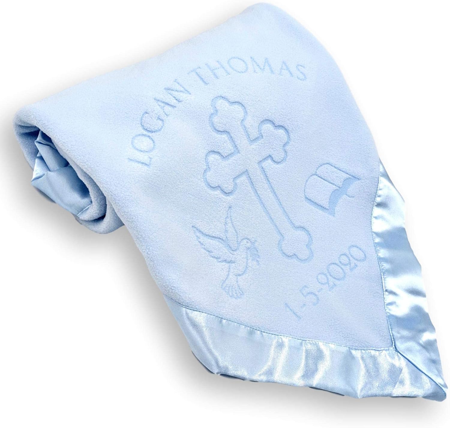Custom Catch Personalized Baptism Baby Blanket - Boy or Girl
