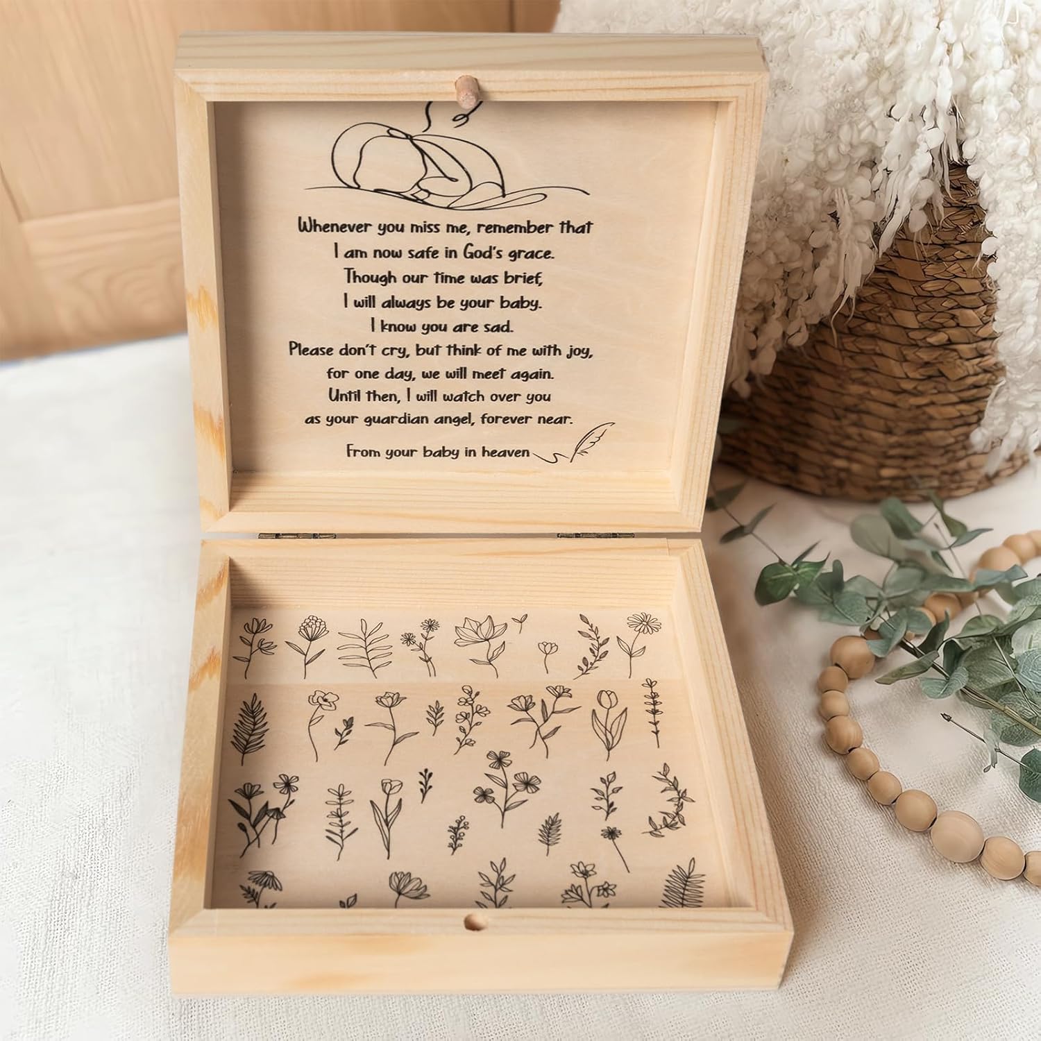 Jwitao Miscarriage Memorial keepsake box for mom and dad