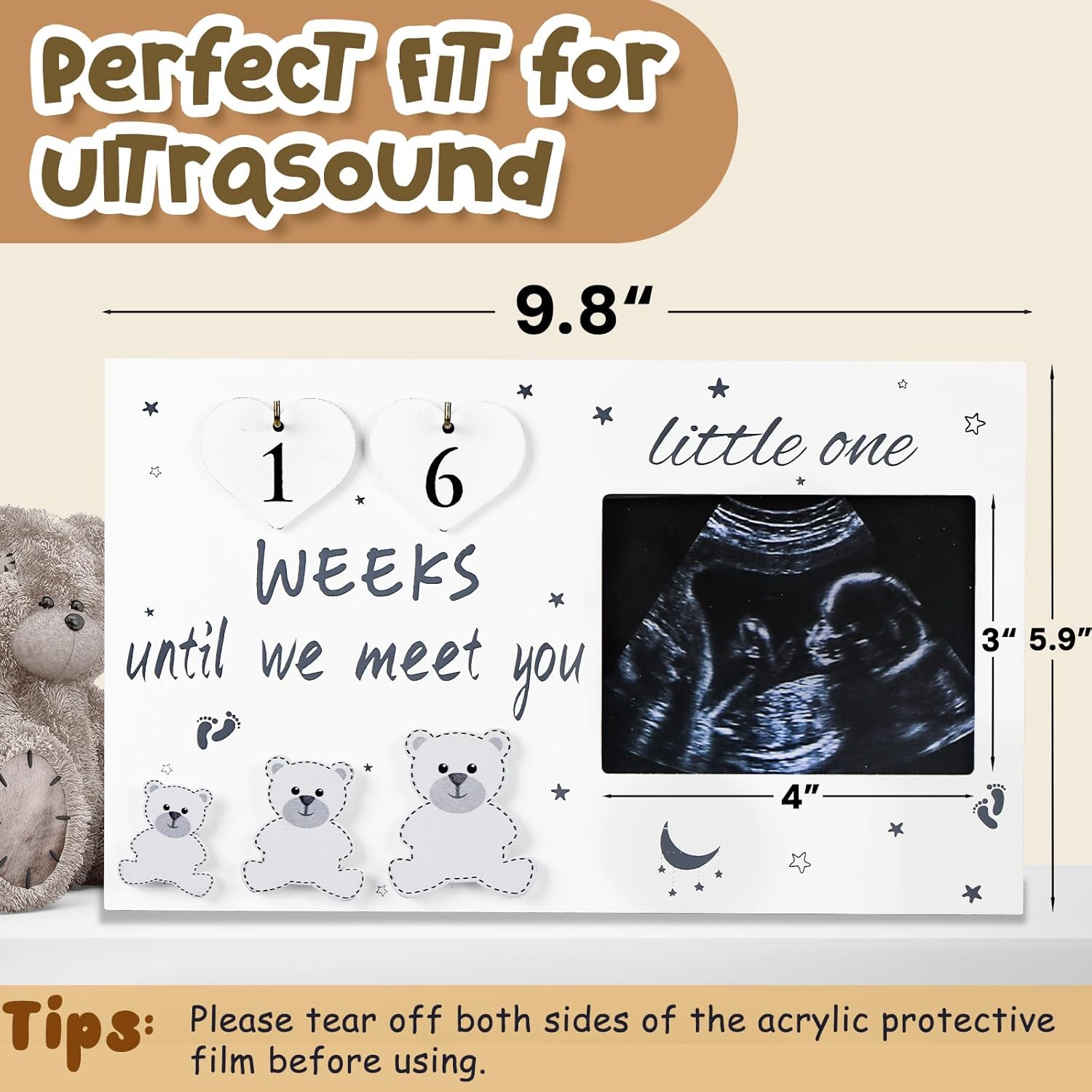 OurWarm Ultrasound Frame with Baby Countdown