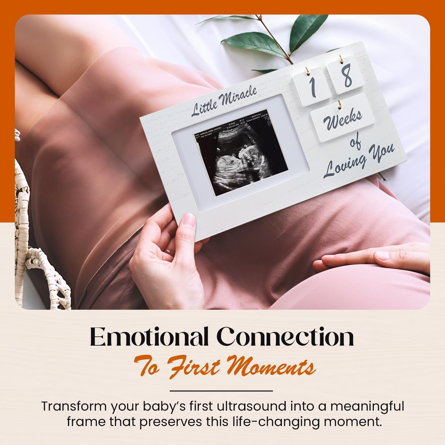 YelloIris White Ultrasound Sonogram Frame with Countdown Tiles