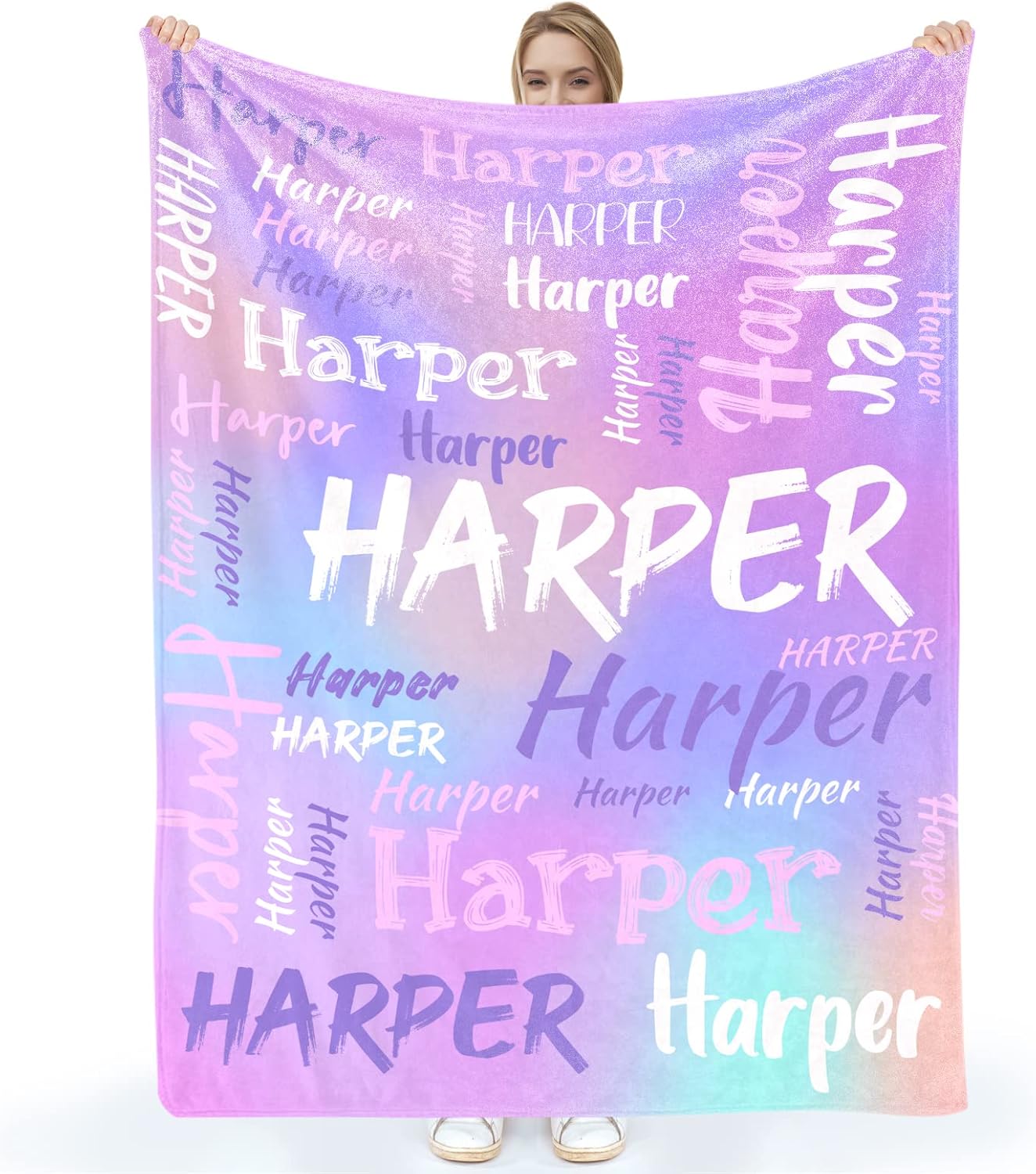 Baosity Custom Name Blanket for Kids Babies Adults