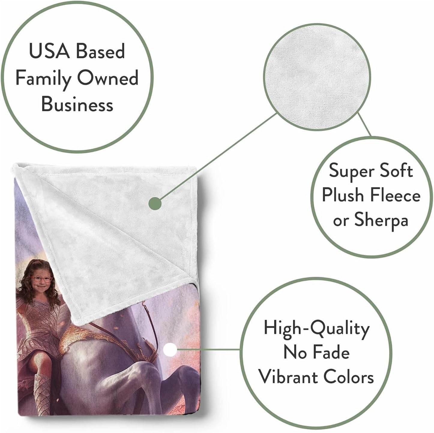 Zocoshi Personalized Princess Blanket with Custom Photo and Monogram 1