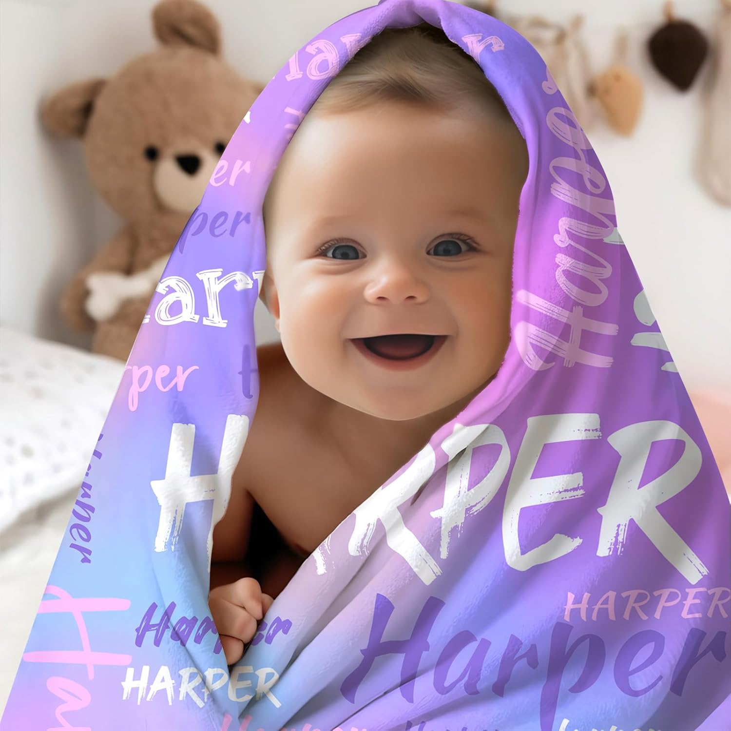 Baosity Custom Name Blanket for Kids Babies Adults