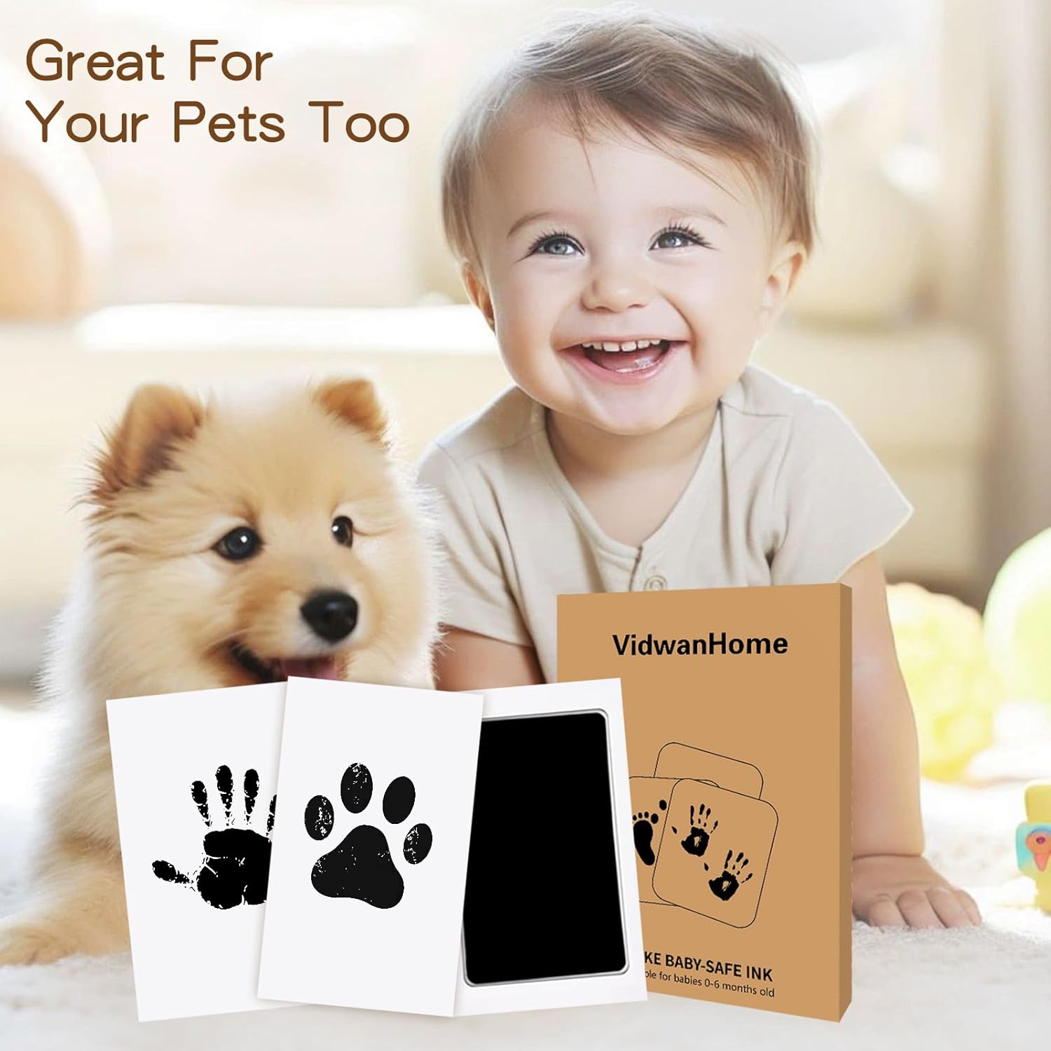 VidwanHome Baby Hand Footprint Kit 4pc Inkless
