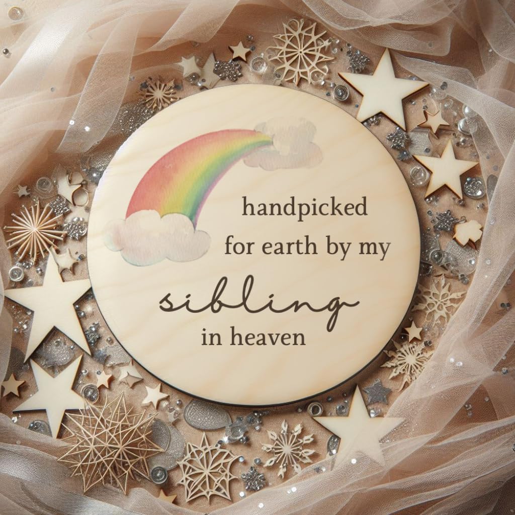 Prezzeluna Rainbow Baby Announcement Sign
