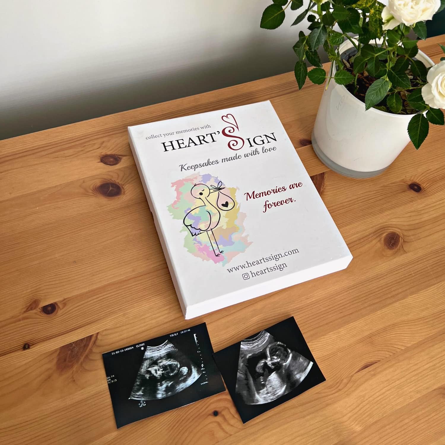 Hearts Sign Sonogram Frame Bundle - Unique Baby Keepsake